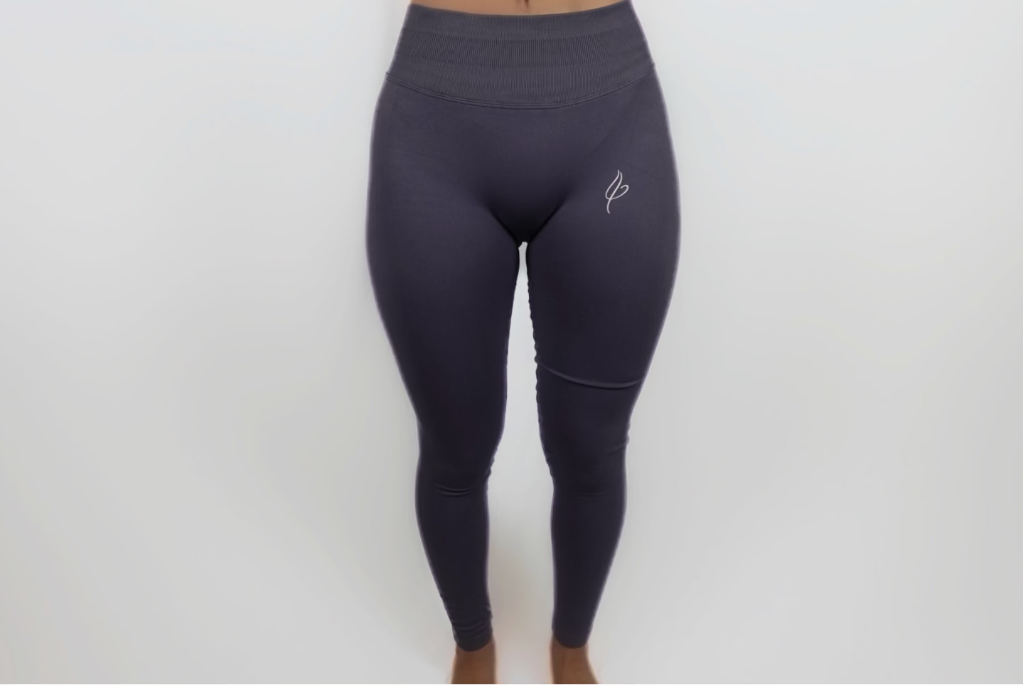 Grey Seamless Mid Low Rise Leggings