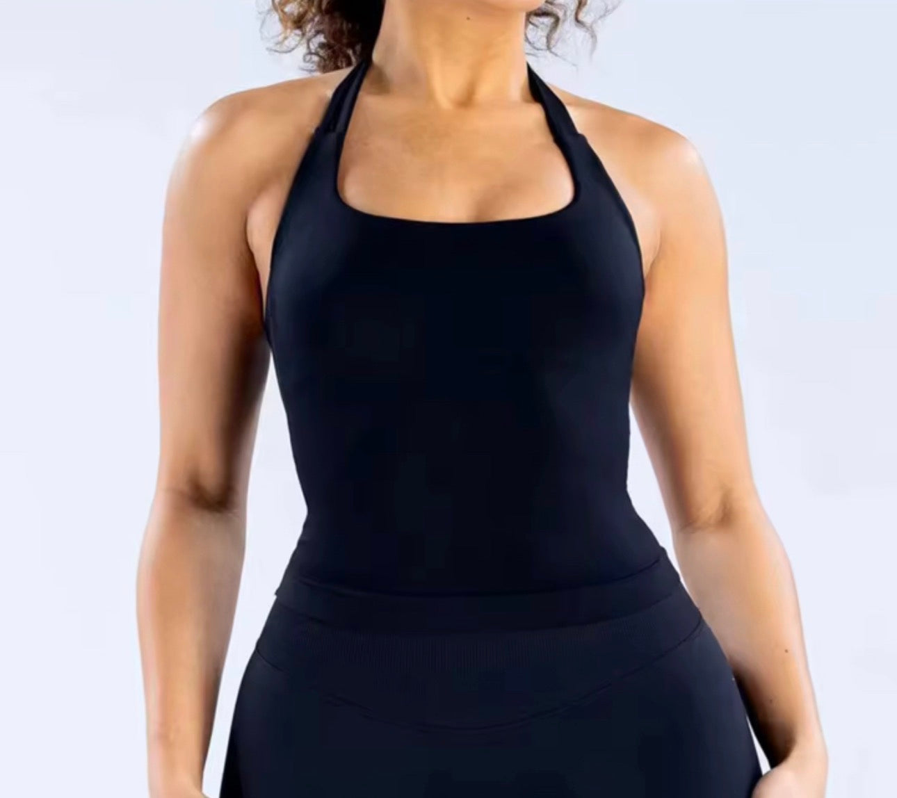 Black Halter Neck Sports Bra