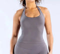 Grey Halter Neck Sports Top