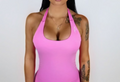 Pink Halter Neck Sports Top